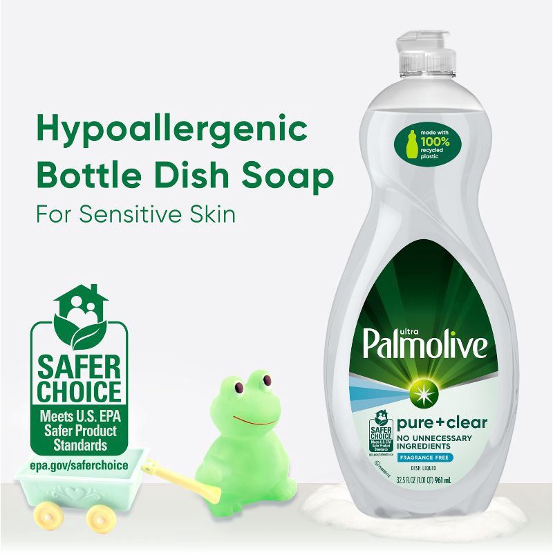 slide 2 of 10, Palmolive Ultra Pure + Clear Liquid Dish Soap Detergent - Fragrance Free - 32.5 fl oz, 32.5 fl oz