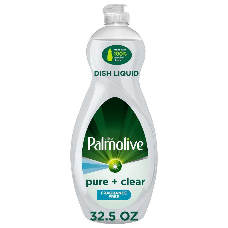 slide 1 of 10, Palmolive Ultra Pure + Clear Liquid Dish Soap Detergent - Fragrance Free - 32.5 fl oz, 32.5 fl oz