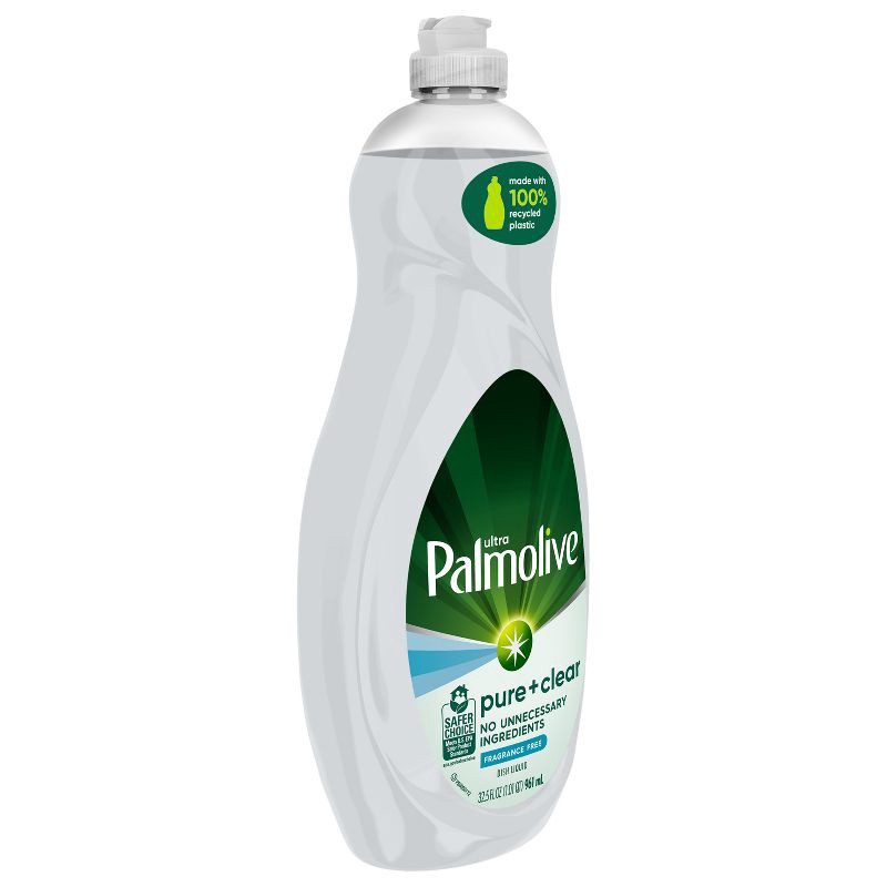 slide 10 of 10, Palmolive Ultra Pure + Clear Liquid Dish Soap Detergent - Fragrance Free - 32.5 fl oz, 32.5 fl oz