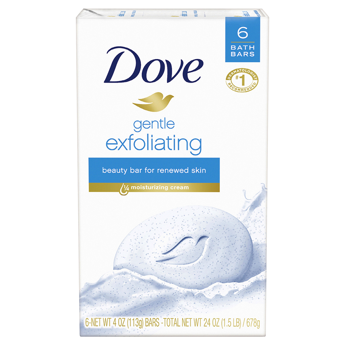 slide 2 of 2, Dove Beauty Bar Gentle Exfoliating With Mild Cleanser, 3.75 oz, 6 Bars, 6 ct; 4 oz