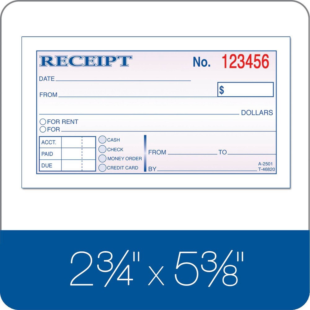 slide 3 of 5, Adams Numbered Money/Rent Receipt Book, 50 ct