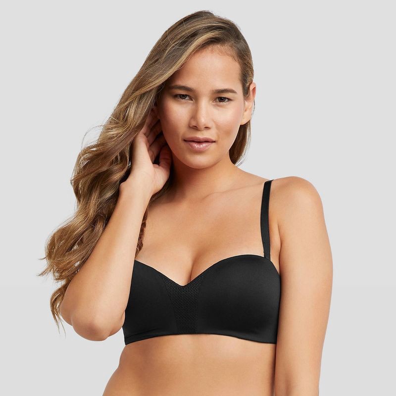 slide 2 of 8, Maidenform Self Expressions Women's Wireless Strapless Bra SE0015 - Black 36D: Backless, Lightly Lined, Convertible, 1 ct