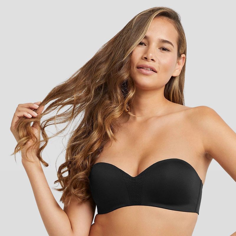 slide 1 of 8, Maidenform Self Expressions Women's Wireless Strapless Bra SE0015 - Black 36D: Backless, Lightly Lined, Convertible, 1 ct