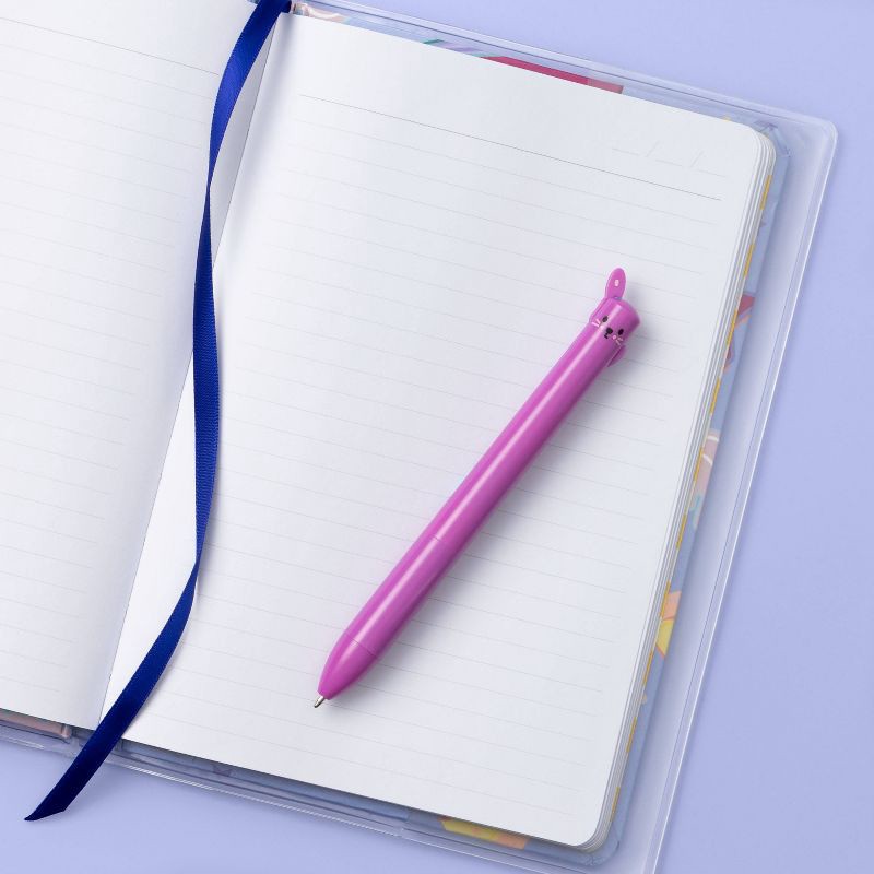 slide 2 of 3, 6ct Character Cat Pen Set - More Than Magic™: Cute & Fun Kids Ballpoint Pens, 1.0mm, Pink, Blue, Purple Ink, 6 ct