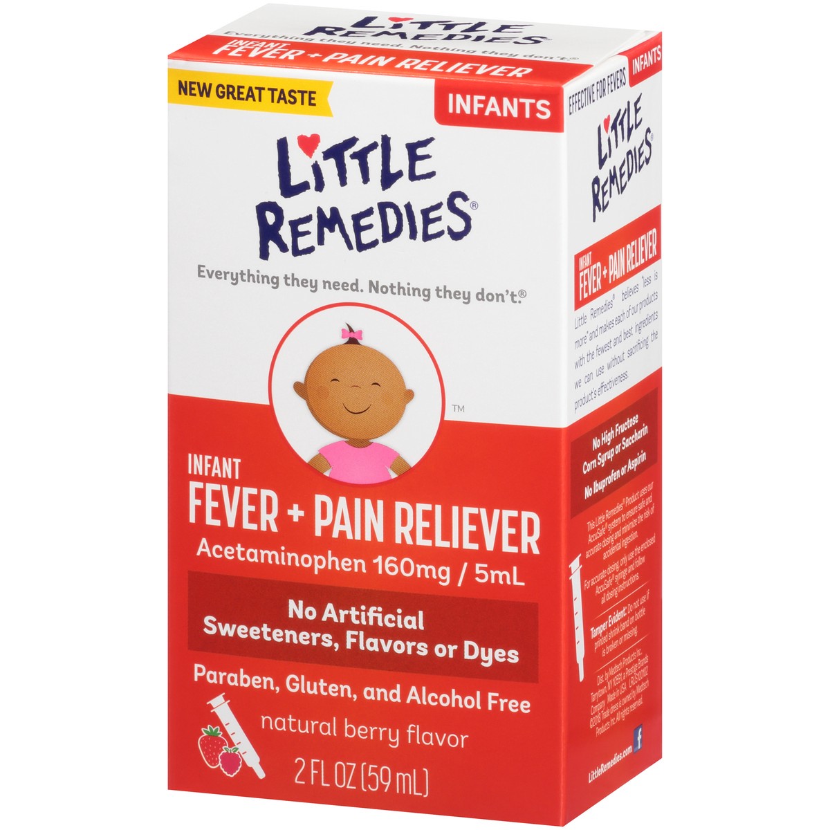 slide 8 of 10, Little Remedies Infant Fever & Pain Reliever with Acetaminophen, Natural Berry, 2 Fl Oz, 2 fl oz