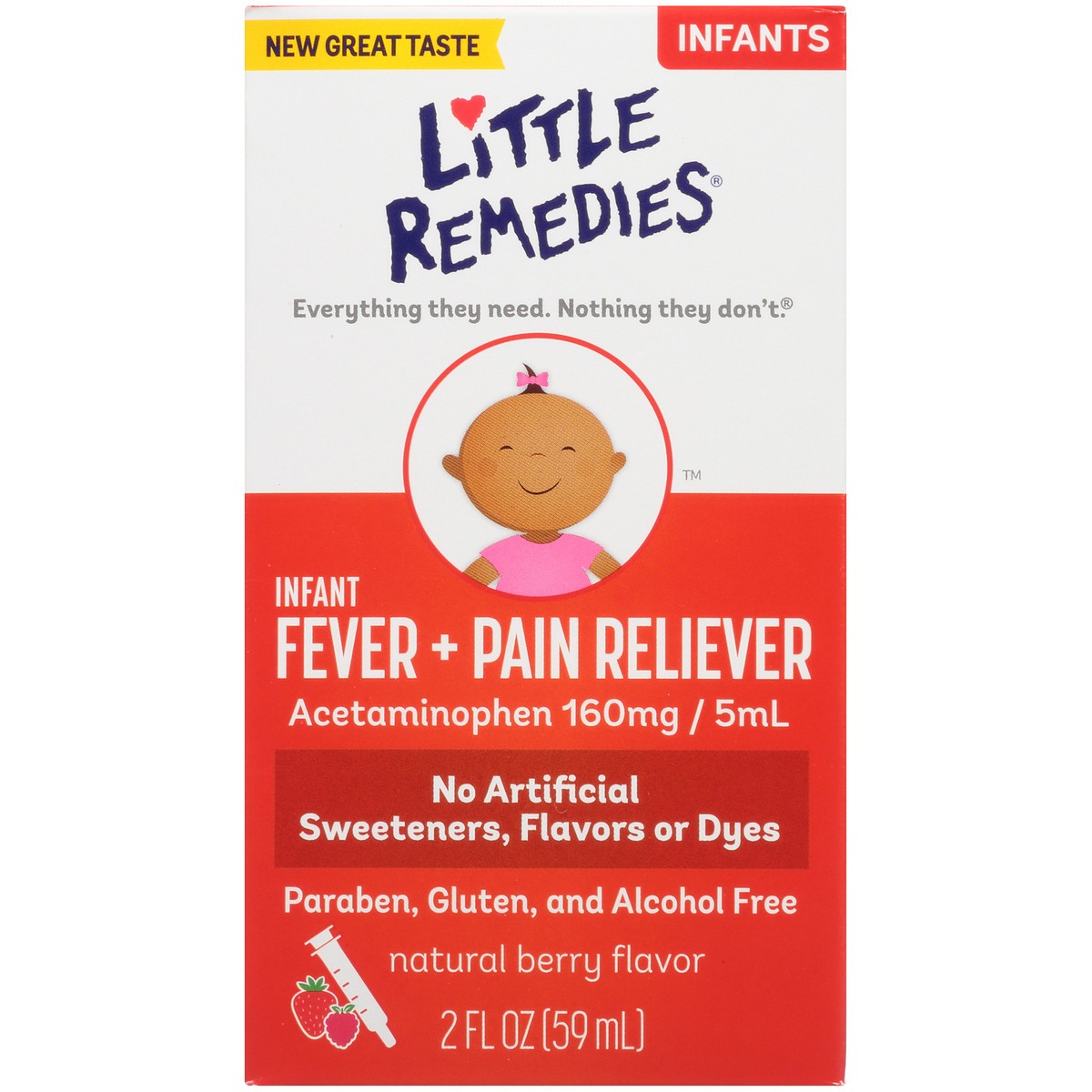 slide 5 of 10, Little Remedies Infant Fever & Pain Reliever with Acetaminophen, Natural Berry, 2 Fl Oz, 2 fl oz