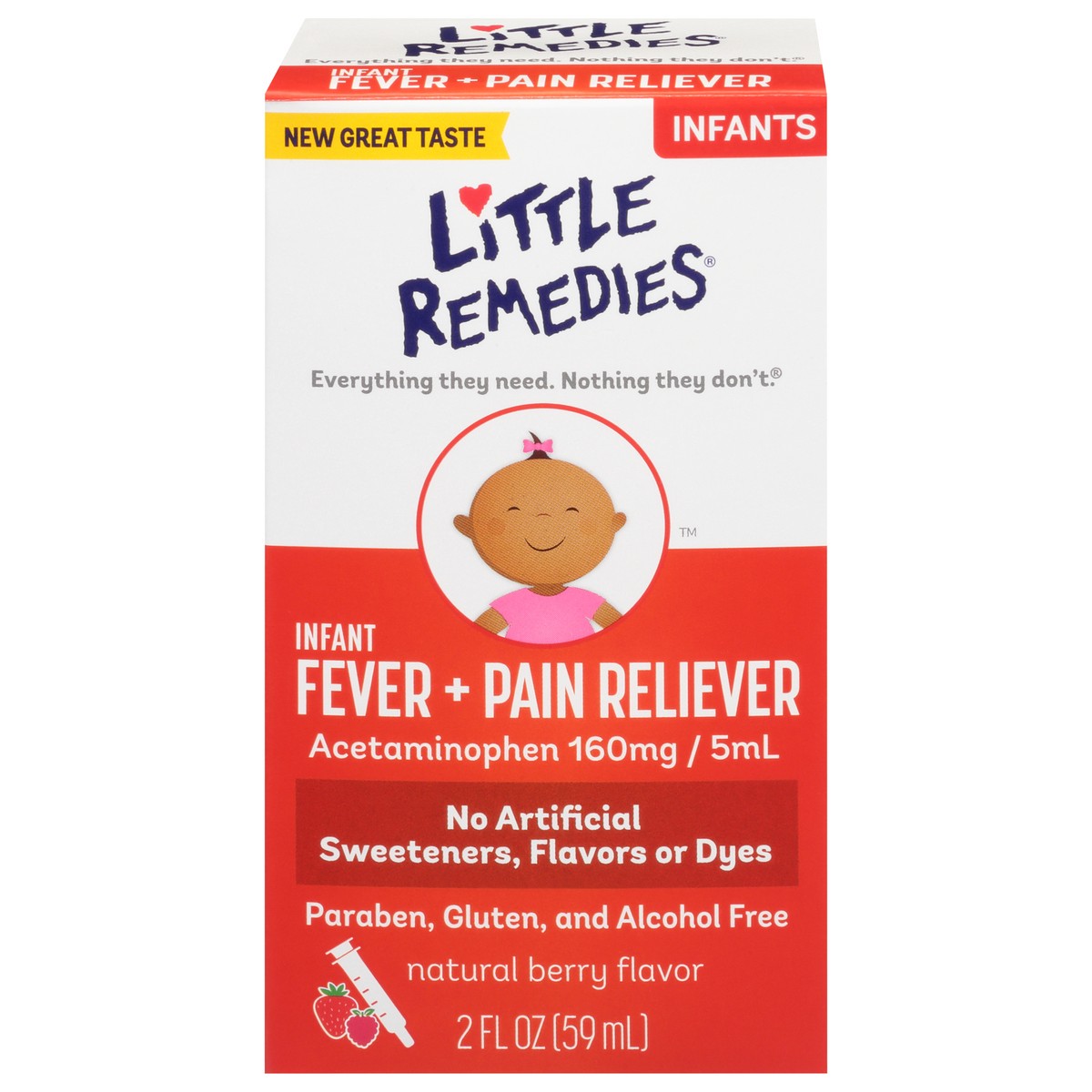 slide 7 of 10, Little Remedies Infant Fever & Pain Reliever with Acetaminophen, Natural Berry, 2 Fl Oz, 2 fl oz