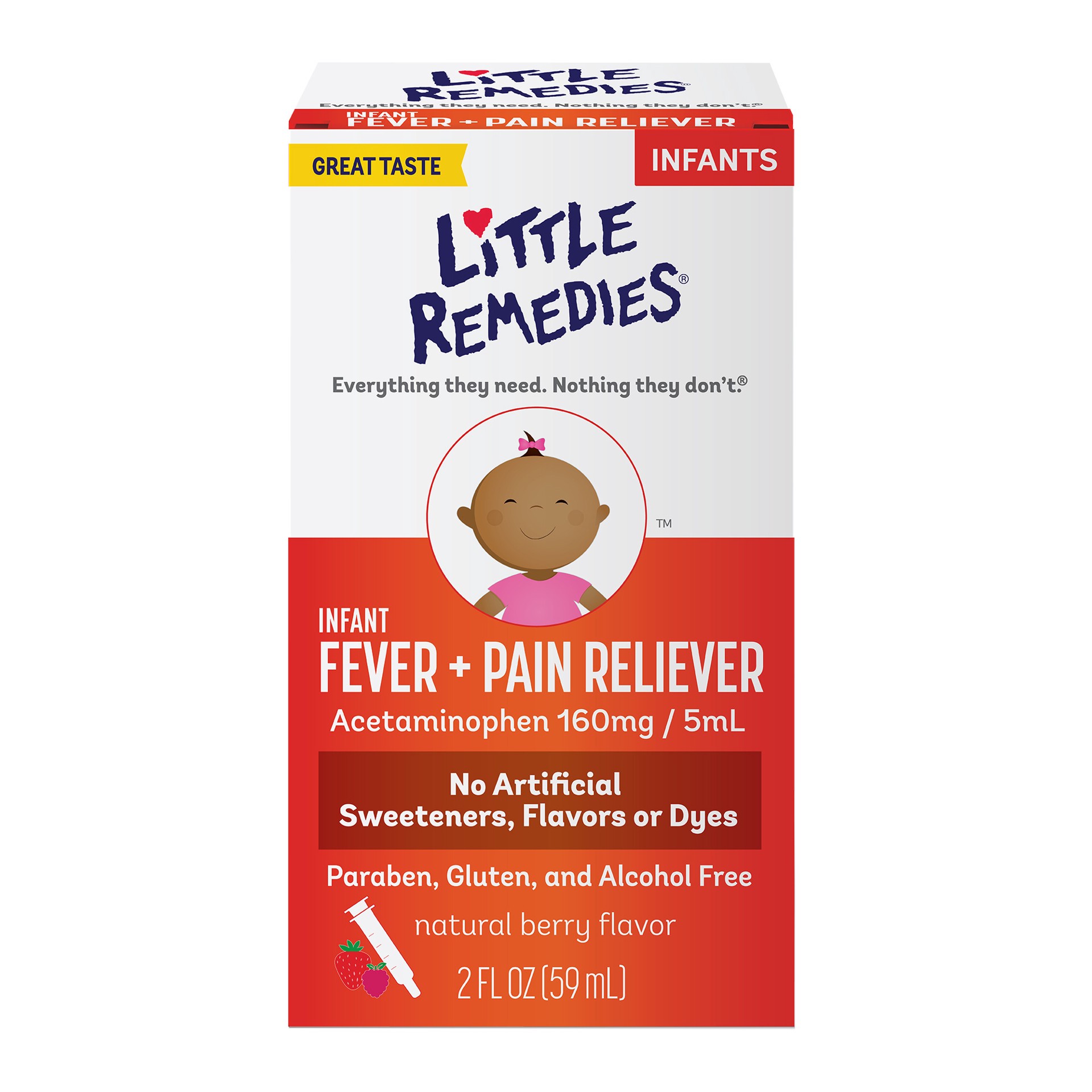 slide 1 of 10, Little Remedies Infant Fever & Pain Reliever with Acetaminophen, Natural Berry, 2 Fl Oz, 2 fl oz