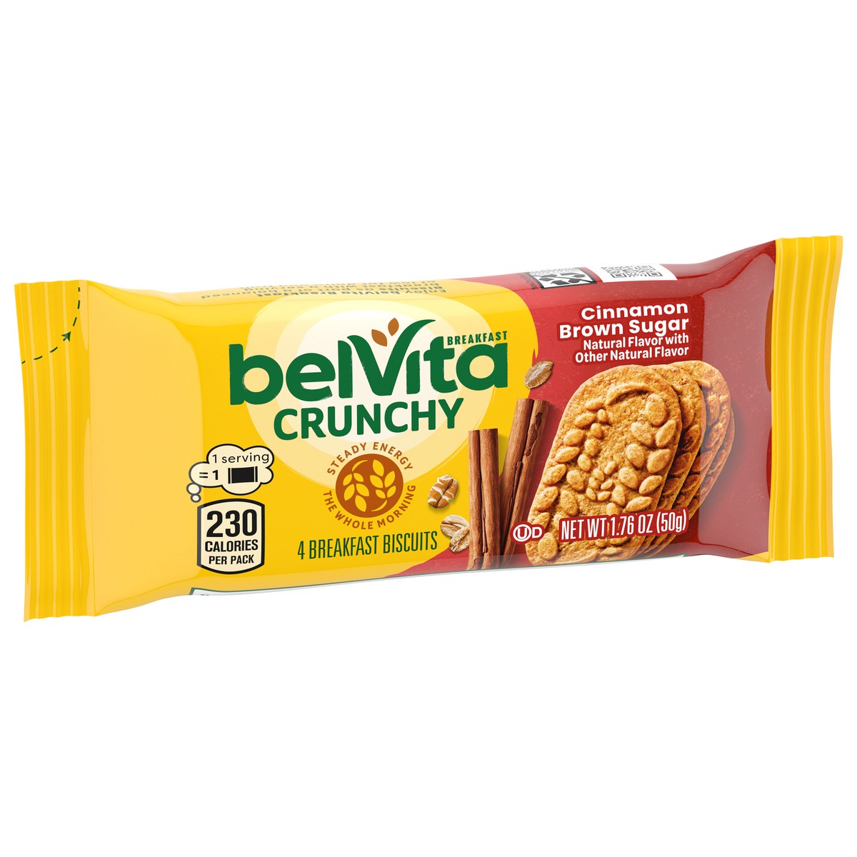 slide 8 of 9, belVita Cinnamon Brown Sugar Breakfast Biscuits, 1 Pack (4 Biscuits Per Pack), 0.11 lb