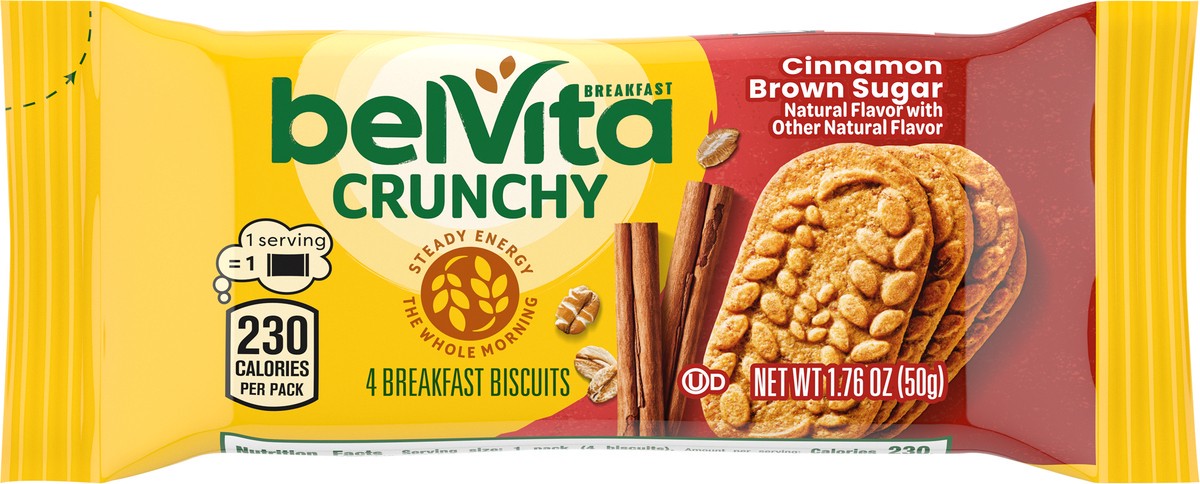 slide 2 of 9, belVita Cinnamon Brown Sugar Breakfast Biscuits, 1 Pack (4 Biscuits Per Pack), 0.11 lb