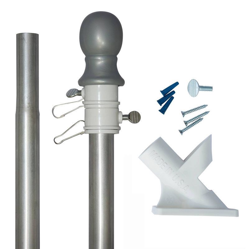 slide 3 of 3, Betsy Flags 6' 2 piece Aluminum Flag Pole, 2 ct