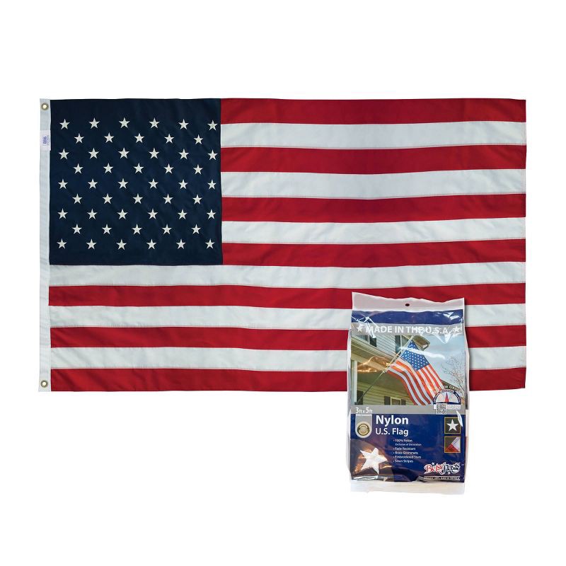 slide 2 of 4, Betsy Flags 3'x5' Nylon USA Flag: Outdoor/Indoor, July 4th Decor, No Pole Included, 1 ct