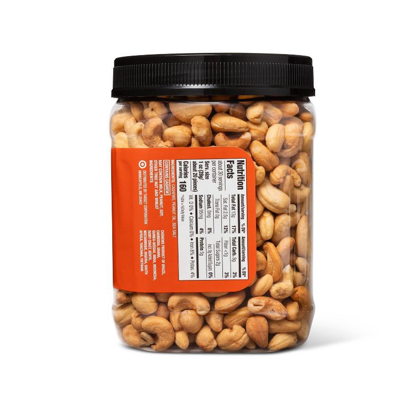 slide 2 of 3, Sea Salt Roasted Whole Cashews - 30oz - Good & Gather™, 30 oz