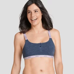 Jockey Generation Women's Retro Evolution Henley Bralette - Navy Heather XL  1 ct