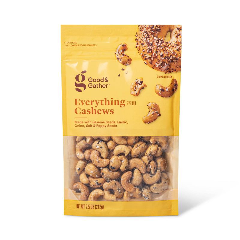 slide 1 of 3, Everything Seasoned Cashews - 7.5oz - Good & Gather™, 7.5 oz