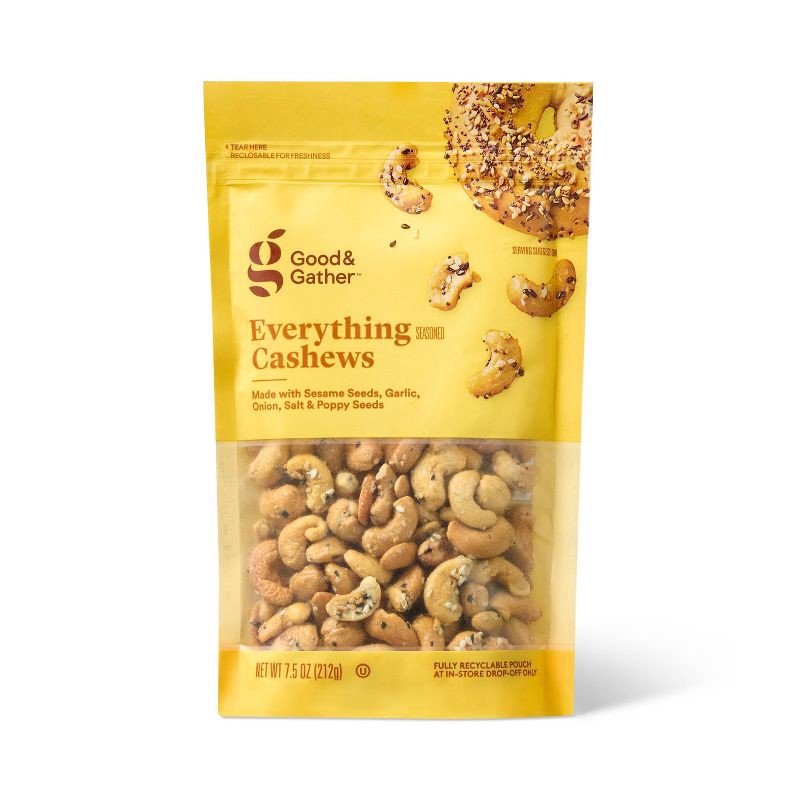 slide 1 of 3, Everything Seasoned Cashews - 7.5oz - Good & Gather™, 7.5 oz