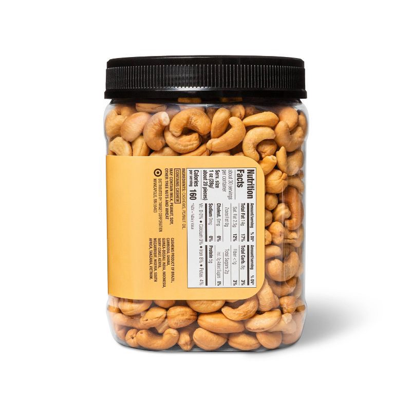 slide 3 of 3, Unsalted Roasted Whole Cashews - 30oz - Good & Gather™, 30 oz