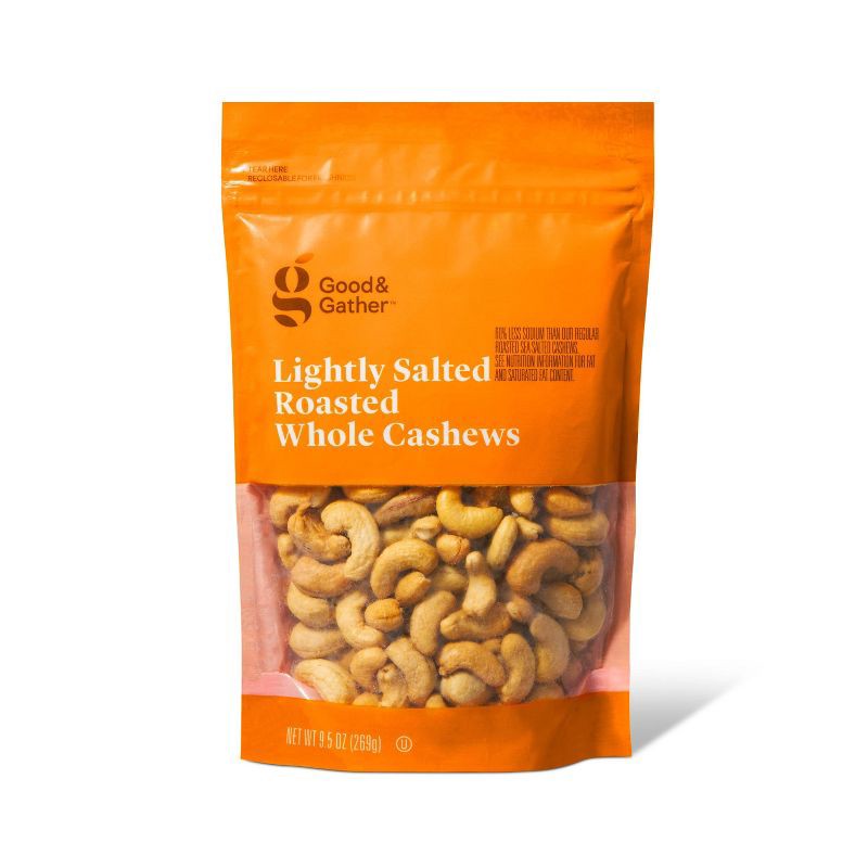 slide 1 of 3, Lightly Salted Roasted Whole Cashews - 9.5oz - Good & Gather™, 9.5 oz