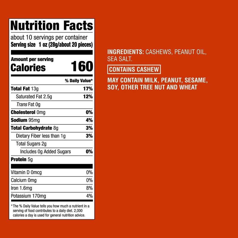 slide 4 of 4, Sea Salt Roasted Whole Cashews - 9.5oz - Good & Gather™, 9.5 oz