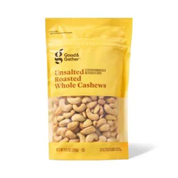 Unsalted Roasted Whole Cashews - 9.5oz - Good & Gather™