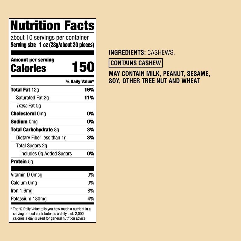 slide 4 of 4, Unsalted Raw Whole Cashews - 9.5oz - Good & Gather™, 9.5 oz