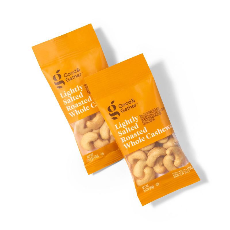 slide 2 of 3, Lightly Salted Roasted Whole Cashews - 10 Ct Multipack - Good & Gather™, 10 ct