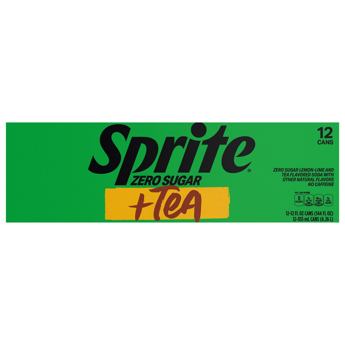 slide 1 of 14, Sprite Zero Sugar + Tea Fridge Pack Cans, 12 fl oz, 12 Pack, 12 ct; 12 fl oz