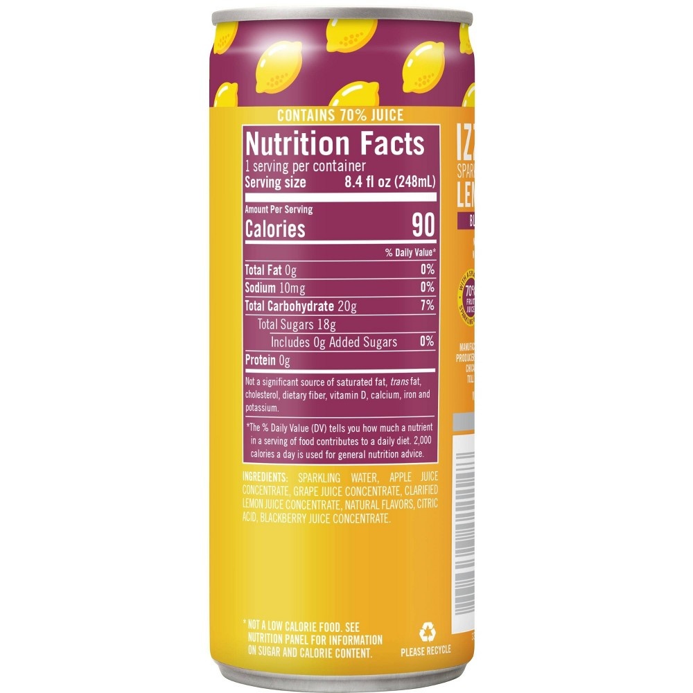 slide 4 of 4, IZZE Sparkling Blackberry Lemonade Beverage, 4 ct, 8.4 fl oz