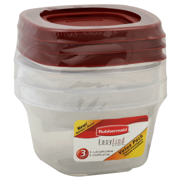 slide 1 of 1, Rubbermaid Easy Find Lids Food Storage Containers Value Pack, 6 ct