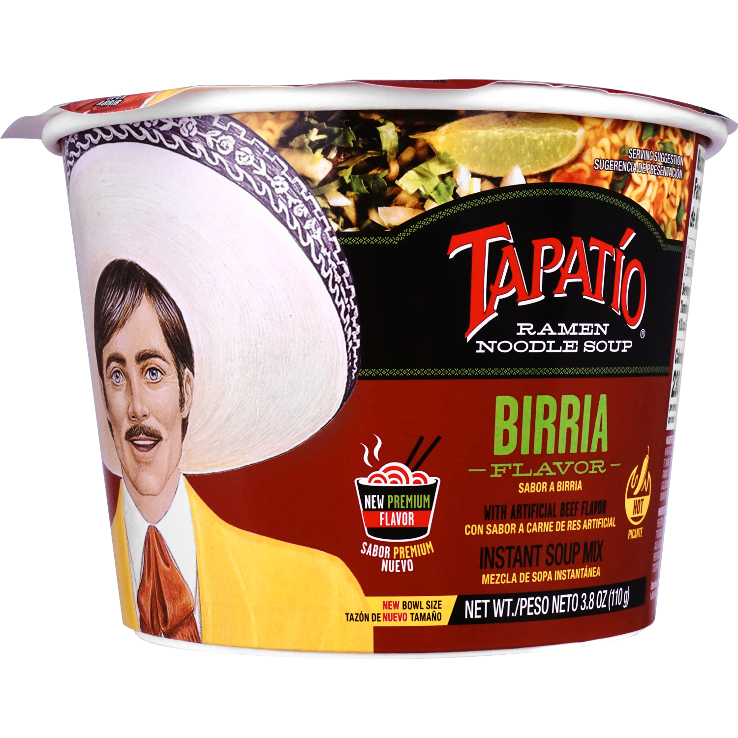 slide 1 of 3, Tapatio Noodle Soup Birria Bowl, 3.8 oz