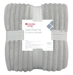 Everyday Living Corduroy Gray Twin Blanket