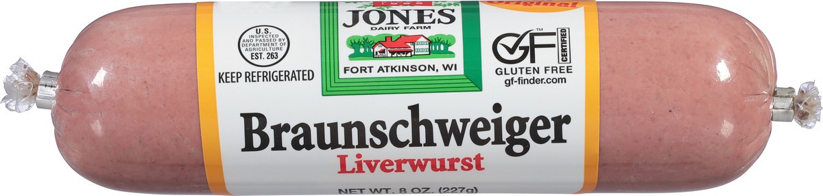 slide 2 of 14, Jones Dairy Farm Braunschweiger Liverwurst 8 oz, 8 oz