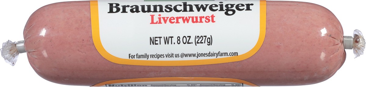 slide 13 of 14, Jones Dairy Farm Braunschweiger Liverwurst 8 oz, 8 oz