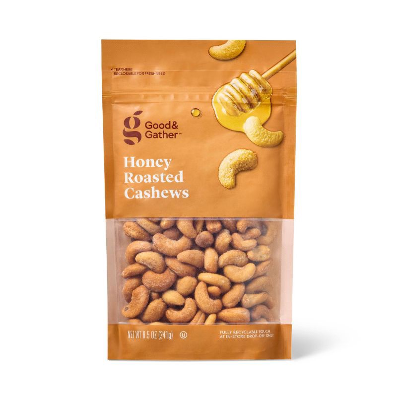 slide 1 of 3, Honey Roasted Cashews - 8.5oz - Good & Gather™, 8.5 oz