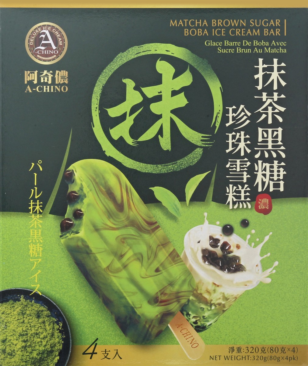 slide 8 of 10, A Chino 4 Pack Matcha Brown Sugar Boba Ice Cream Bar 4 ea, 4 oz