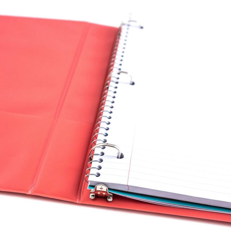 slide 4 of 6, 1" Ring Binder Pink Ombre - Yoobi™: Polypropylene D-Ring, 220 Sheet Capacity, 2 Pockets, Clear Cover, 1 ct