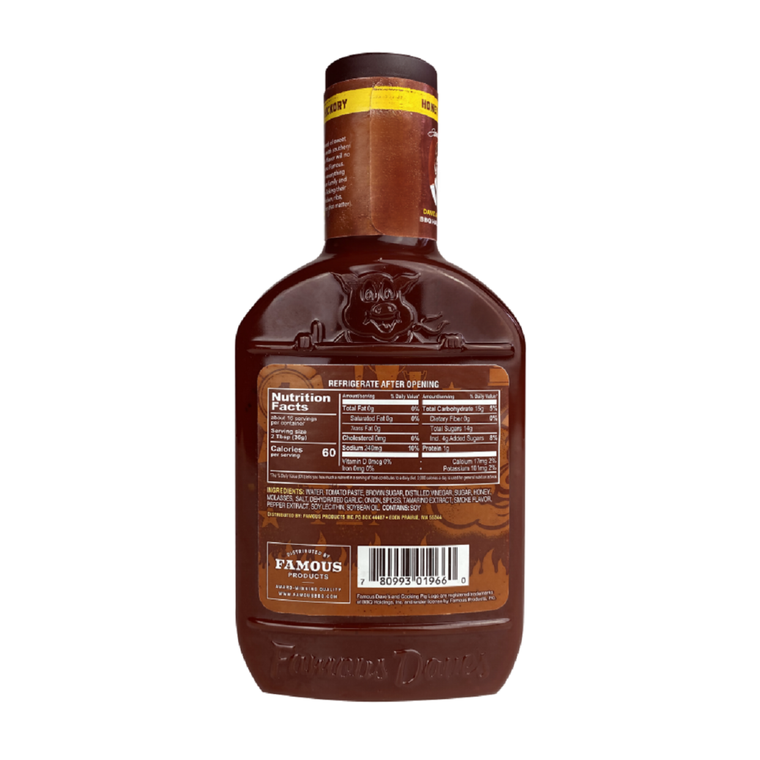 slide 2 of 4, Famous Dave's Mild Smoky Sweetness Honey Hickory BBQ Sauce 20 oz, 20 oz