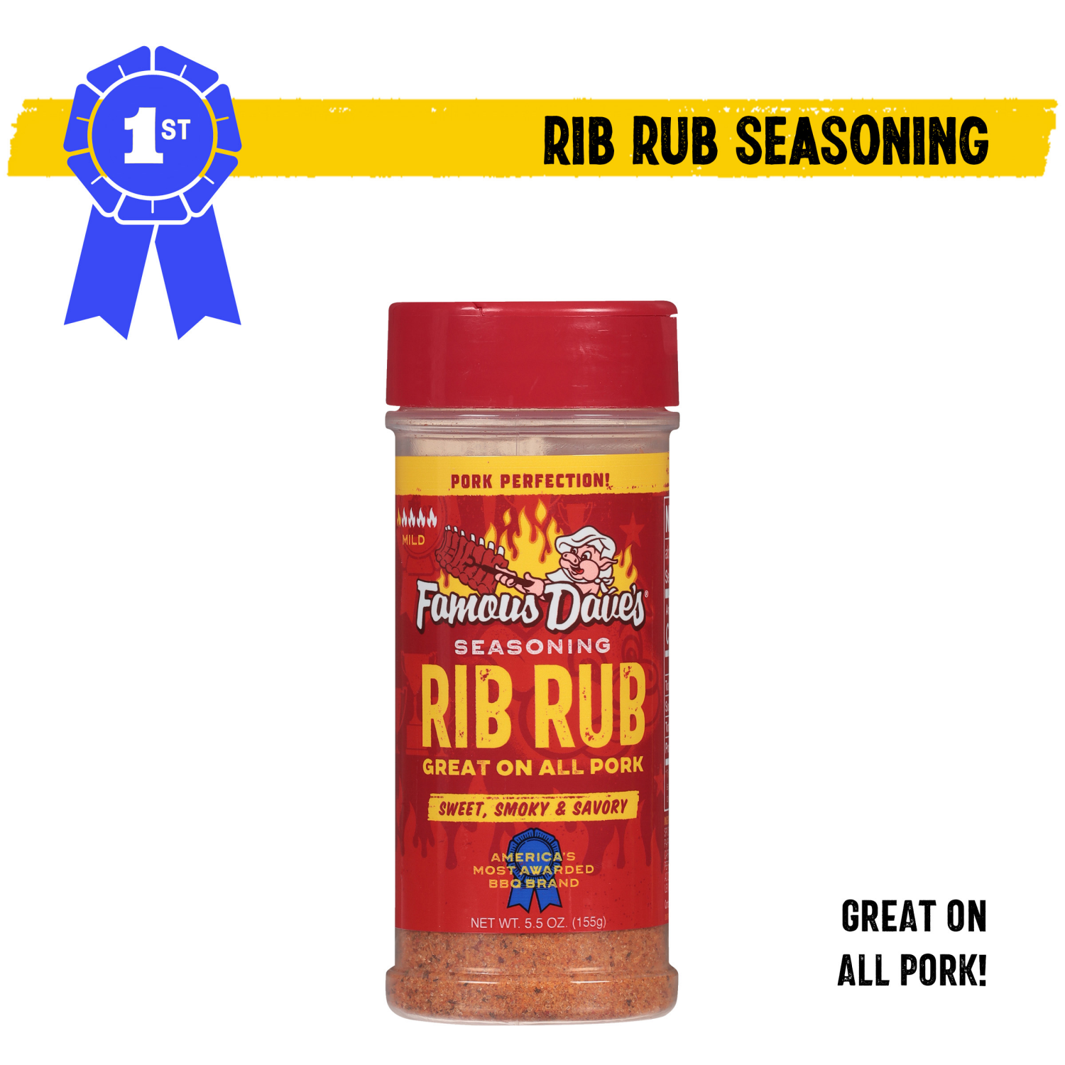 slide 1 of 4, Famous Dave's Seasoning Mild Rib Rub 5.5 oz, 5.5 oz