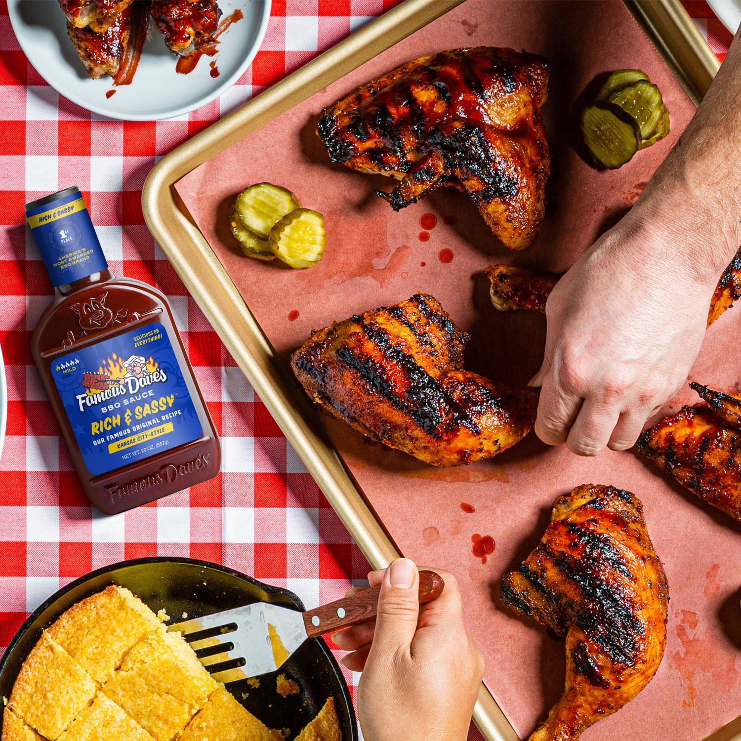 slide 4 of 4, Famous Dave's Mild Kansas City-Style Rich & Sassy BBQ Sauce 20 oz, 20 oz