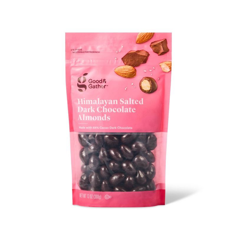 slide 1 of 5, Himalayan Salted Dark Chocolate Almonds - 13oz - Good & Gather™, 13 oz