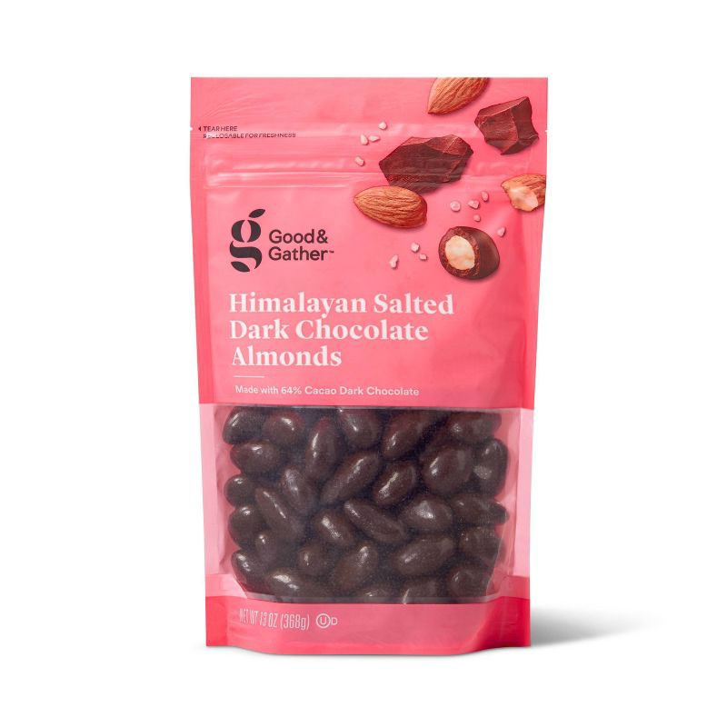 slide 1 of 3, Himalayan Salted Dark Chocolate Almonds - 13oz - Good & Gather™, 13 oz