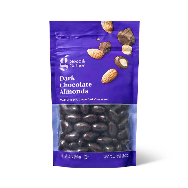 slide 1 of 3, Dark Chocolate Almonds - 13oz - Good & Gather™, 13 oz