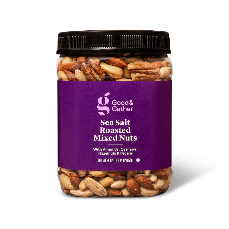 slide 1 of 3, Sea Salt Roasted Mixed Nuts - 30oz - Good & Gather™, 30 oz