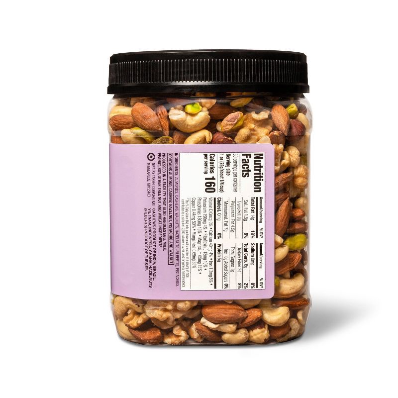 slide 3 of 3, Unsalted Raw Mixed Nuts - 30oz - Good & Gather™, 30 oz