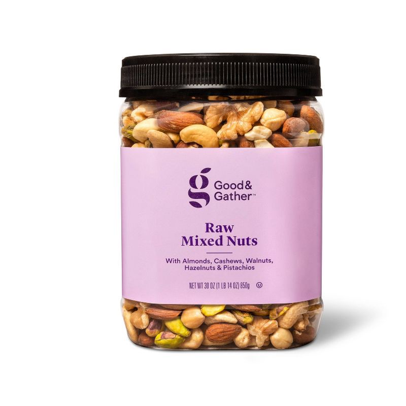 slide 1 of 3, Unsalted Raw Mixed Nuts - 30oz - Good & Gather™, 30 oz