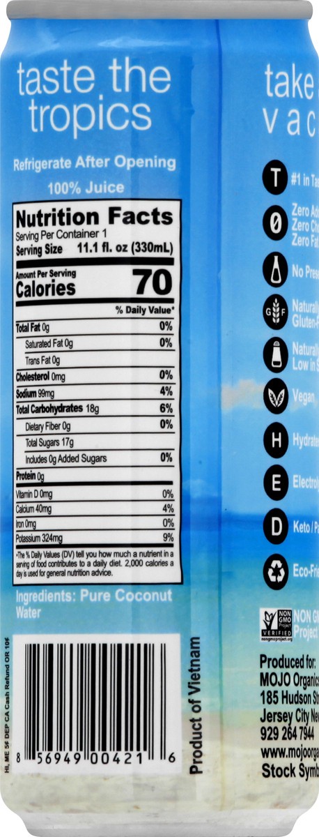 slide 11 of 13, Mojo Coconut Water - 11.1 fl oz, 11.1 fl oz