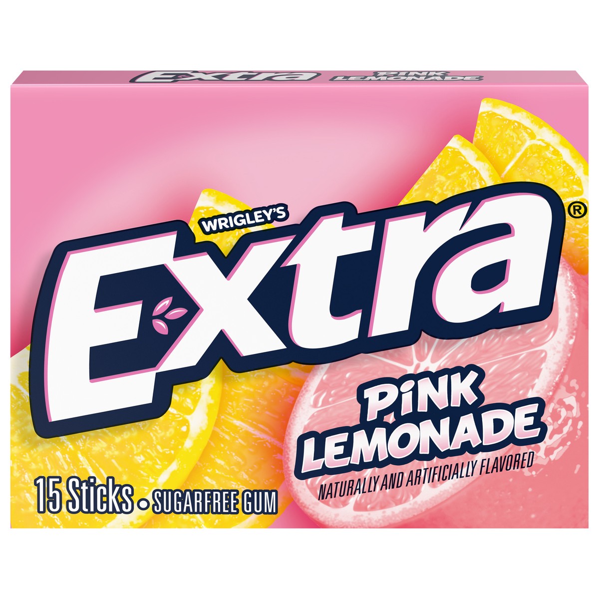 slide 1 of 7, Extra Pink Lemonade Sugar Free Chewing Gum - 15 Sticks, 15 ct