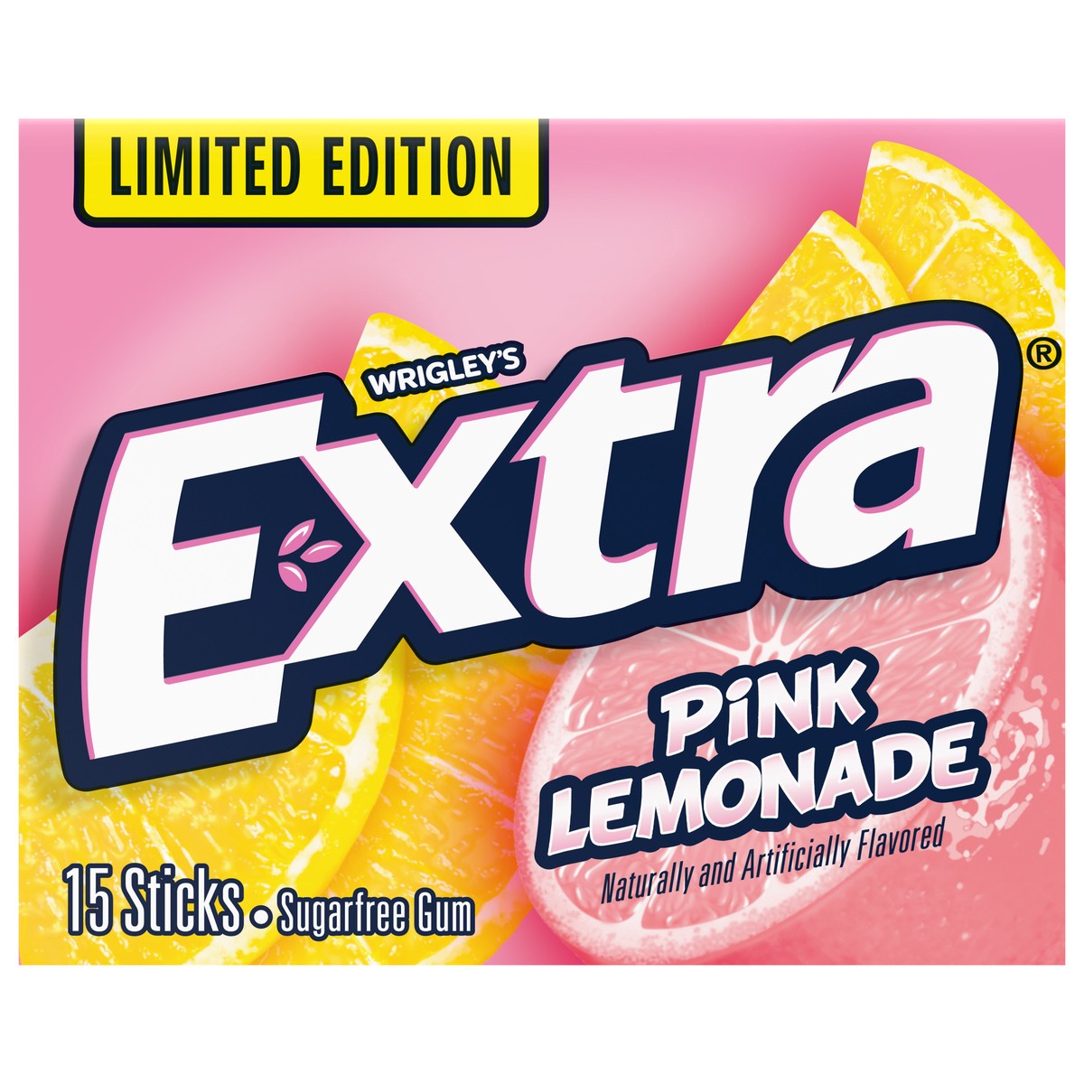 slide 1 of 7, Wrigley's Extra Sugar Free Pink Lemonade Gum 15 Sticks, 1.43 oz