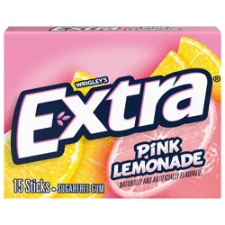 EXTRA Pink Lemonade Sugar Free Gum Fruity Flavor Chewing Gum, 15 Sticks