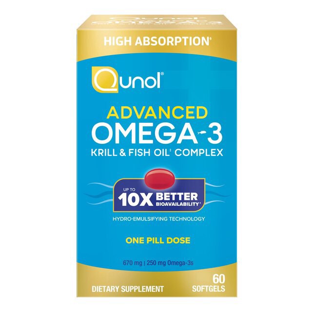 slide 1 of 1, Qunol Advanced Omega-3 60 Softgels, 60 ct